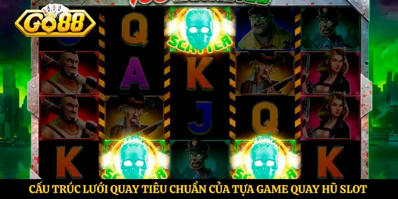 Cấu trúc lưới quay tiêu chuẩn của tựa game quay hũ slot Zombies Plants