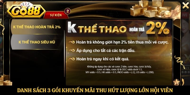 Danh sách 3 gói khuyến mãi thu hút lượng lớn hội viên 