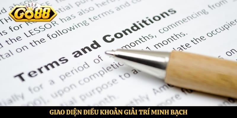 Giao diện điều khoản giải trí minh bạch 