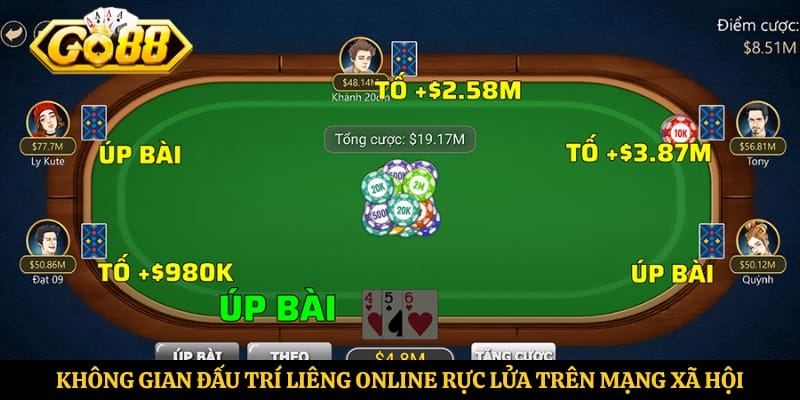 Không gian đấu trí liêng online rực lửa trên mạng xã hội