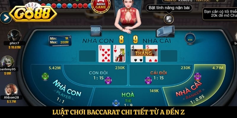 Luật chơi Baccarat chi tiết từ A đến Z