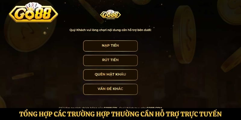 Tổng hợp các trường hợp thường cần hỗ trợ trực tuyến